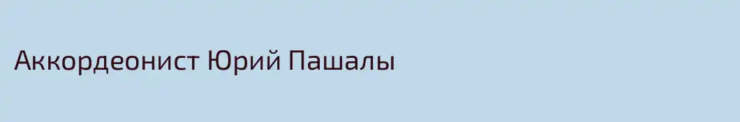 Аккордеонист Юрий Пашалы